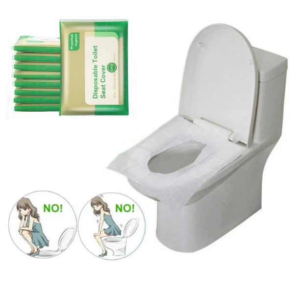 Disposable Toilet Seat Cover Paper - Waterproof and Soluble for Travel, Camping, and Hotel Use (10/50PCS)