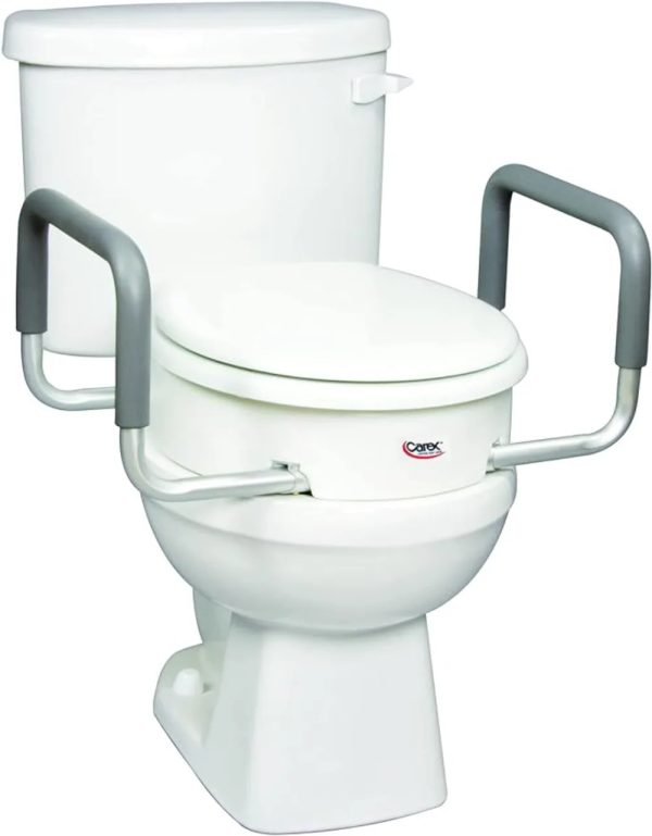 3.5 Inch Raised Toilet Seat Arms - Elevated Toilet Riser for Elongated Toilets