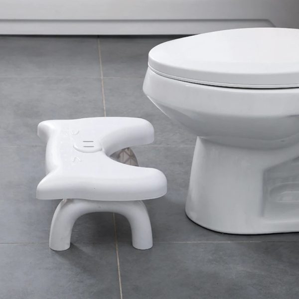 A close-up photo of a Squatty Stool. The image showcases the non-slip surface, sturdy construction, and comfortable design.