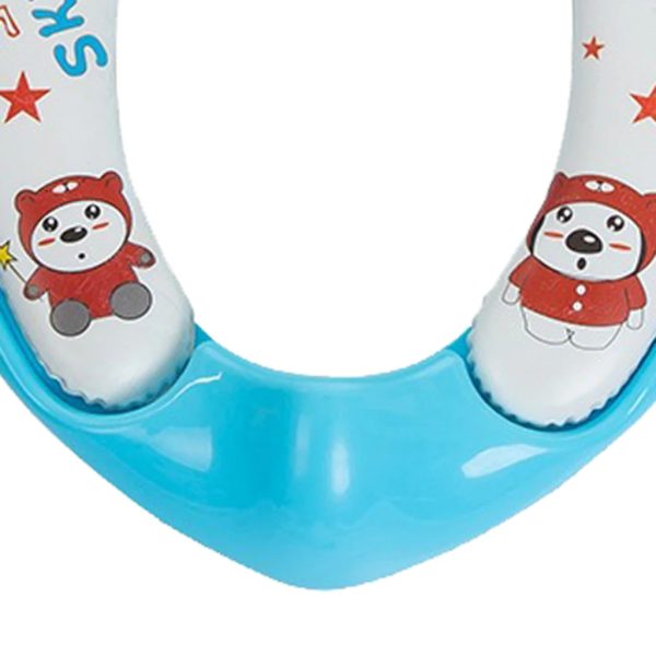 Sturdy potty training seat with easy attachment system on a standard toilet.