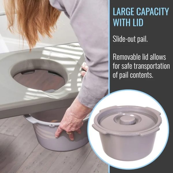 Easy-to-install raised toilet seat with adjustable height and sturdy grab bars for added support.