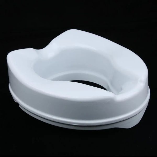 Ligh.weight, portable toilet seat riser with non-slip grips.