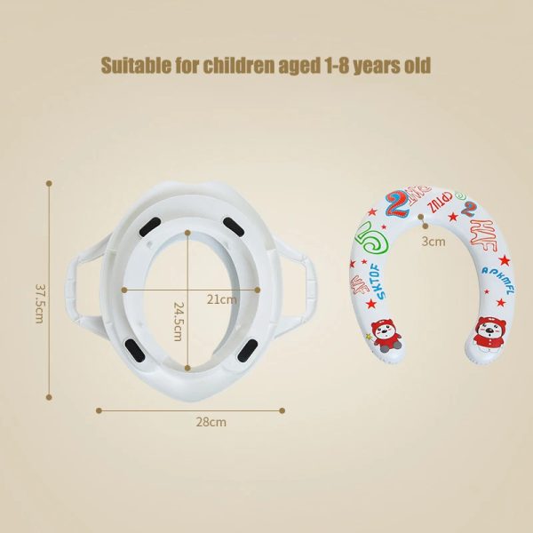 Blue frog toilet seat with a removable child seat insert, ideal for potty training toddlers.