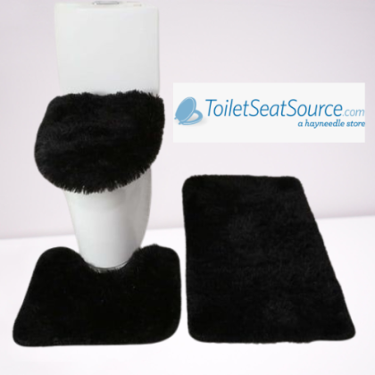 Elongated toilet seat covers and rug set